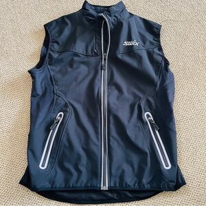 Swix Men’s Black Sleeveless Vest Jacket-large